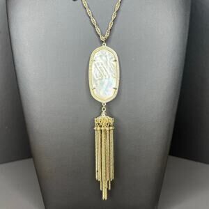 Kendra Scott Mother of Pearl Long Dainty Necklace 30"